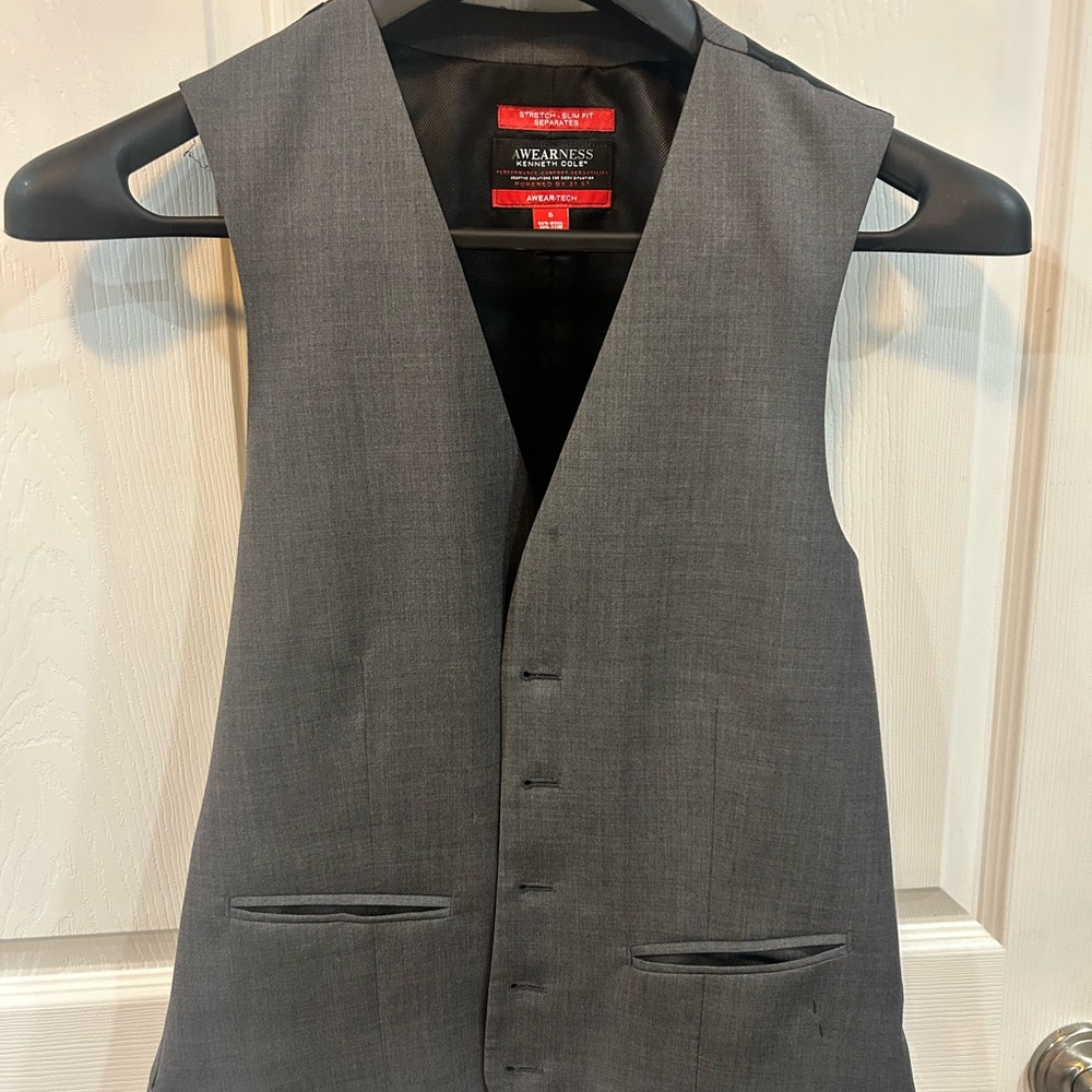 Kenneth Cole Charcoal Gray Suit Vest